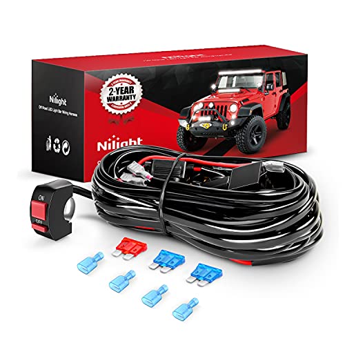 Nilight 7/8" Motorcycle Handlebar Switch Wiring Harness Kit 16AWG 2 Leads - color: Wiring Harness Motorcycle