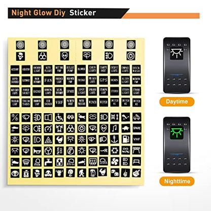 Nilight 8 Gang Rocker Switch Panel SPST On Off 5PIN Electrical Toggle Blue - color: Blue, size: 8 Gang