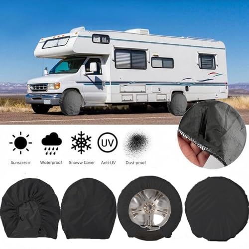 Tire Covers Set of 4 for Trailers Rv,Fit Tire Diameters 27-29 Inch - size: Diameter 27-29in