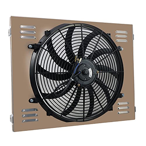 Full Aluminum Racing Cooling Radiator with Shroud Fan Compatible with 1972-1979 DODGE D/W 100 200 300 PICKUP 5.2L 5.9L