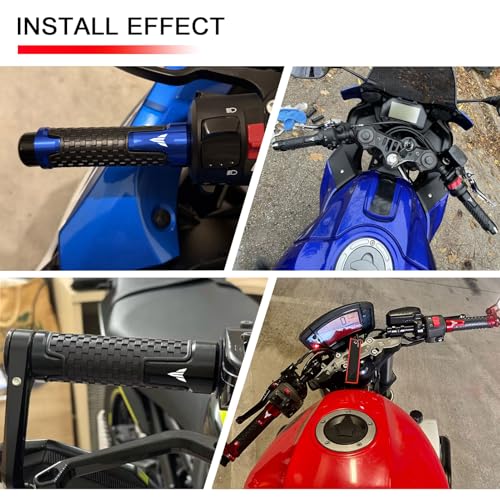 2026 Motorcycle Grips Hand Grips 7/8" Handlebar Grips Compatible with MT03 MT-03 2025 MT07 MT 07 MT09 SP MT 09 MT10 SP XSR 900 700 - color: Black