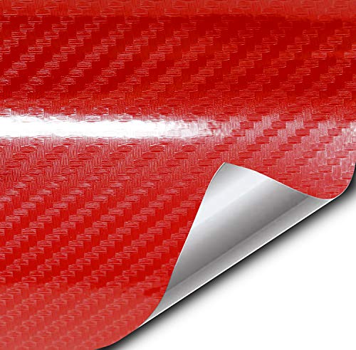 VVIVID Epoxy High Gloss Carbon Vinyl Automotive Wrap Film DIY Easy to Install No Mess (1.5ft x 5ft, Red) - color: Red, size: 1.5ft x 5ft