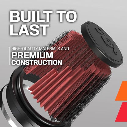 K&N High-Flow Original Lifetime Universal Clamp-On Air Filter: High Performance, Premium, Washable: Flange Diameter: 4 In, Filter Height: 6 In, Flange Length: 1.75 In, Shape: Round Tapered, RE-0850