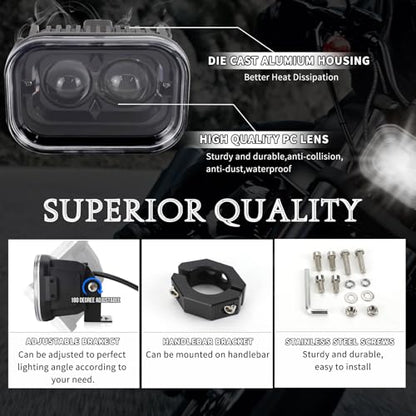 4 ''LED Headlight Cool White Motorcycle LED Headlight with DRL Hi/Lo Beam LED Driving Light 12V Waterproof LED Headlight for Motorcycle UTV Truck Vehicles Car(1 Pack)-1 Year Warranty