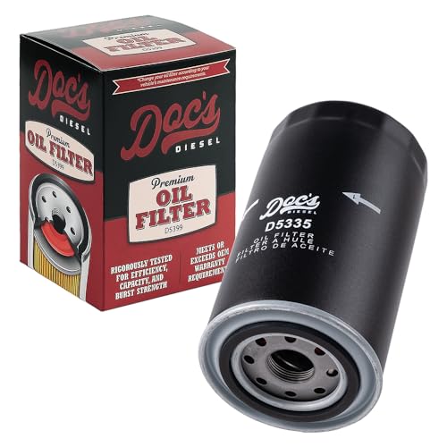 Doc's Diesel Oil Filter D5335 | Compatible with 1989-2024 RAM 6.7L Cummins 2500, 3500, 4500, 5500, RAM 5.9L Cummins 2500, 3500, 4500, 5500 1989-2007.5 | Replaces 05083285AA - size: 1-Pack