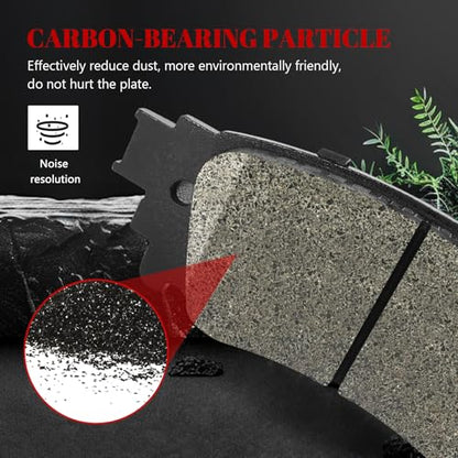 Ceramic Disc Brake Pads Set Front and Rear Replacement for Toyota Corolla Cross 2022-2023/ Rav4 2019-2023/ Venza 2021-2023/ Avalon C-Hr 2019 2020 2021 2022/ Camry 2018-2024