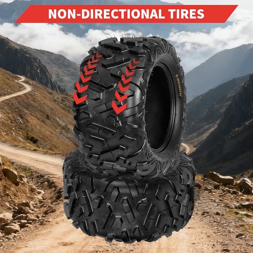 GarveeTech ATV Tires, 2 Pack 26x9-14 26x9x14 ATV UTV All Terrain Tires for Trail, Desert, Mud, Dirt, Street, Sand, 6PR Tubeless - size: AT26X9-14, style: Pattern A
