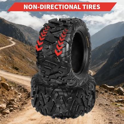 GarveeTech ATV Tires, 2 Pack 26x11-14 26x11x14 ATV UTV All Terrain Tire for Trail, Desert, Mud, Dirt, Street, Sand, 6PR Tubeless - size: 26X11-14, style: Pattern A