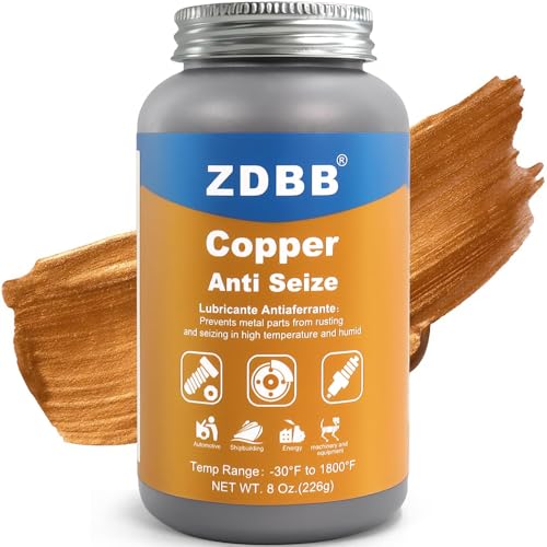 ZDBB Copper Anti-Seize Lubricant Anti Seize Compound for Spark Plugs, Brake Pads, Thread and Nuts Automotive High Temp Antiseize Grease Copper Paste with Brush Top Bottle,8oz - color: Copper Anti-Seize Lubricant, size: 8 oz (1-Pack)