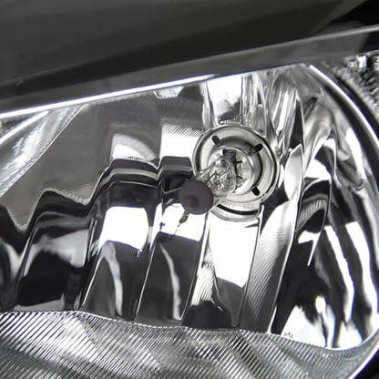 Headlights Assembly w/Bulbs Set For 2012-2014 Ford Focus Black Housing - color: For 2012-2014 Focus