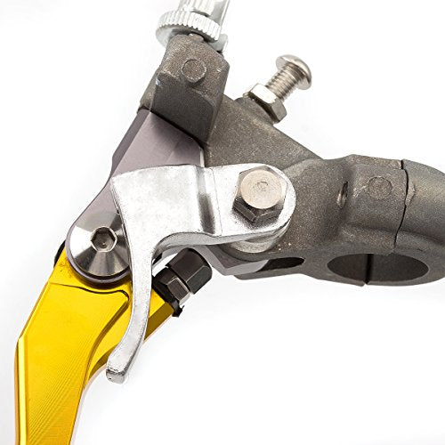 Dirt Bike Brake Master Cylinder Reservoir Cable Clutch Levers for RM125 RM250 DRZ400S/SM DR250R DR200S DRZ400R RMX250S RMX250S RMZ250 RMZ450 RM85 RM125 - color: Gold