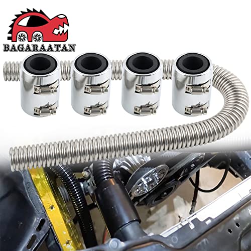 48"Stainless Steel Flexible Radiator Hose Coolant Radiator Hose - size: 48″-Silver