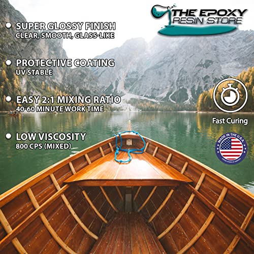 Marine Boat Epoxy Resin for Repairs, Construction, High Performance Coating, 2 Part epoxy kit, UV Stable, Non Yellowing, Chemical and Salt Resistant -1.5 Gallon Kit