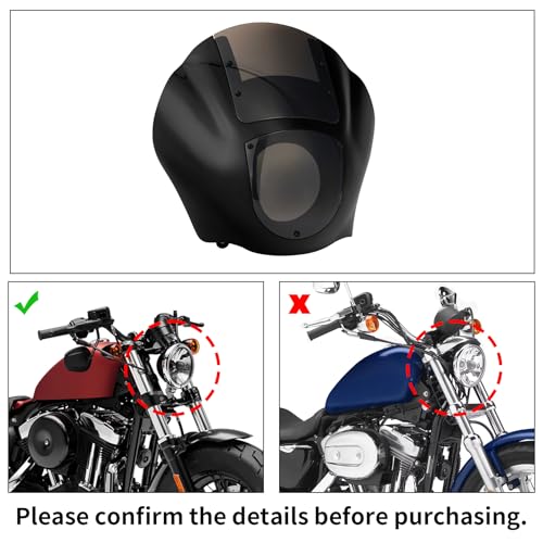 TCMT Quarter Fairing & Smoke Windshield Fits For Harley XL 883 1200 1988-Up Dyna 1995-2005 - color: Smoke Windshield Fairing