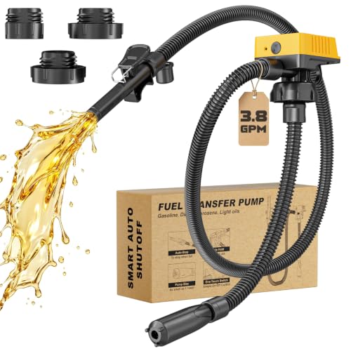 Cordless Fuel Transfer Pump Compatible with DeWalt 20V & Milwaukee 18V - color: Black