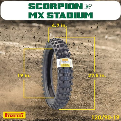 Pirelli Scorpion MX Mid-Soft Stadium Set: 80/100-21 Front & 120/90-19 Rear - size: 80/100-21 M/C 51M, 120/90-19 NHS 66M