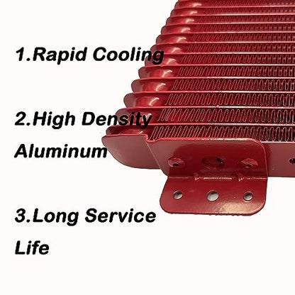 Low Pressure Drop Transmission Oil Cooler 40k Transmission Oil Cool Compatible For Heavy Duty 40,000 GVW Max Low Mounting Hardware Towing Applications and Advanced Cooling Protection LPD47391 - size: Red