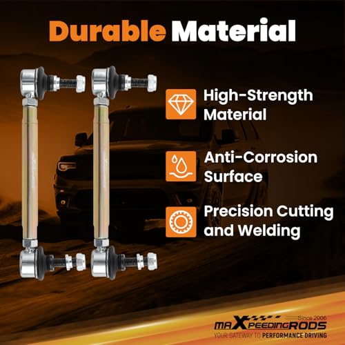 maXpeedingrods Front Adjustable Sway Bar End Links for BMW 3 Series E36 E46 M3 E90 E91 E92 E93, Heavy Duty Steel Sway Bar Link Suspension Kit