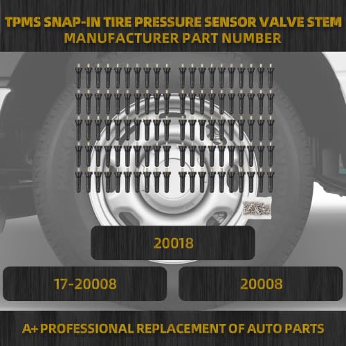 Dasbecan 100pcs 17-20008 TPMS Snap-in Tire Pressure Sensor Valve Stem