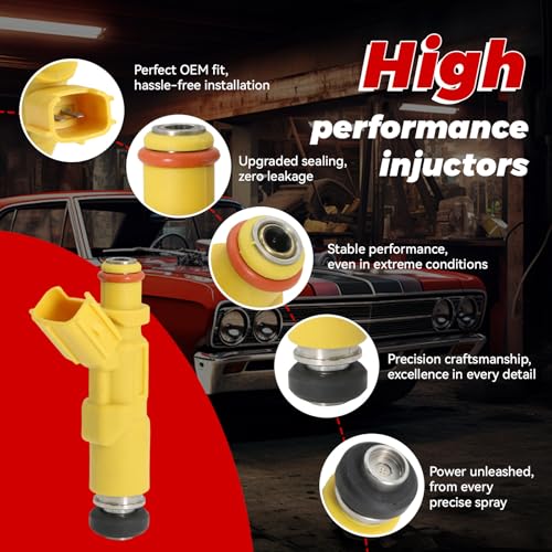 4-Pack Fuel Injectors Set | Compatible with Toyota Celica 2000-2003 Matrix Pontiac Vibe 2003 1.8L L4| Replaces FJ784 842-12264 23209-22060-01 - size: 4 X FJ784