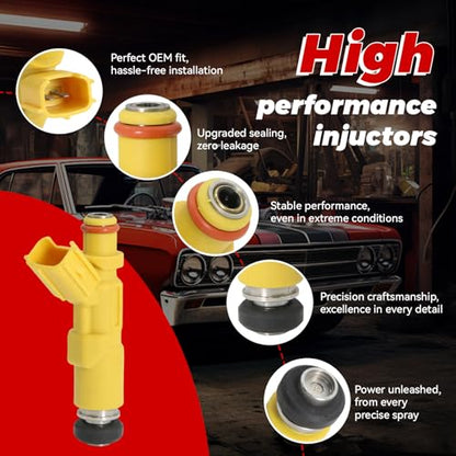 4-Pack Fuel Injectors Set | Compatible with Toyota Celica 2000-2003 Matrix Pontiac Vibe 2003 1.8L L4| Replaces FJ784 842-12264 23209-22060-01 - size: 4 X FJ784