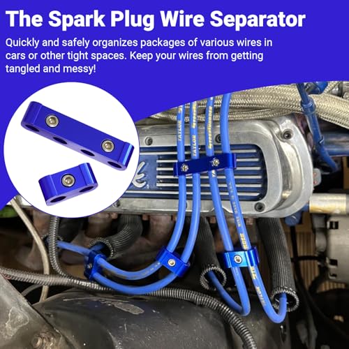12-Piece Spark Plug Wire Separator and Holder Set(blue) - color: blue