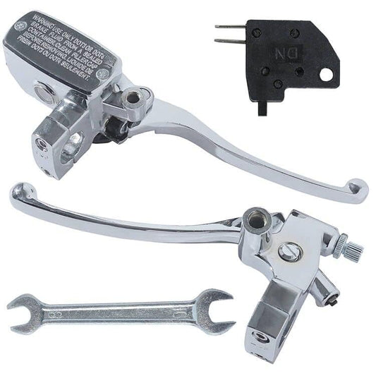 Stylemafia Universal Motorcycle 1" 25mm Brake Clutch Master Cylinder Lever Compatible with Honda Kawasaki Suzuki Yamaha（Silver） - color: Silver
