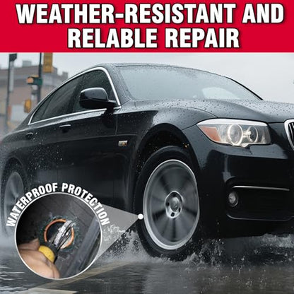 Chemical Vulcanizing Cement, Waterproof Tire Repair Glue 8.5 FL.Oz, Fast Drying Rubber Adhesive with Brush Top, Clear and Durable, Ideal for Car, Motorcycle, Bike - color: Transparent