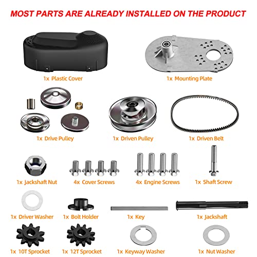 30 Series Torque Converter Kit, 3/4 Bore 6.5 HP for Predator 212CC - size: 10T & 12T