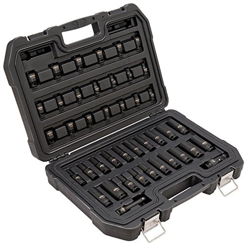 DEWALT Impact Socket Set, Combination, SAE/MM, 3/8-Inch Drive, 42-Piece (DWMT19248) - style: 3/8" Drive
