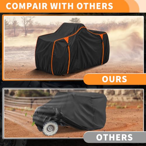 ATV Cover for Can-Am Outlander 400 Waterproof 4 Wheelers Quad Cover Outdoor Sun Rain Storage Protection 210D-PU Black, Orange 86.22x46.06x44.09in - size: for Can-Am Outlander 400