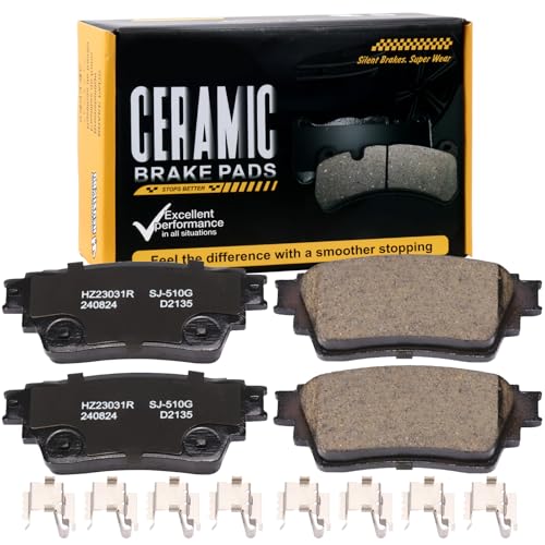 D2135 Rear Ceramic Brake Pads Kit Fit For Mitsubishi Outlander 2017-2020, For Eclipse Cross 2018-2020, For Outlander PHEV 2018-2022 - size: HZ2135
