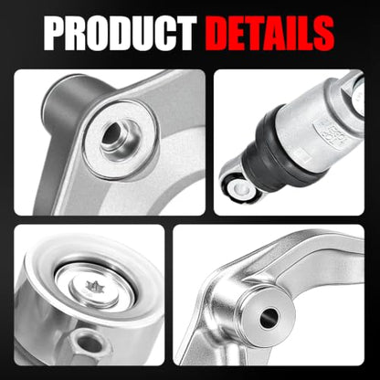 Belt Tensioner Assembly with Pulley, Compatible with 2007-2011 Honda Civic 1.8L L4 Gas & CNG, Replaces OE# 31170-RWK-025, 31170RWK005, 31170RWK015 - size: 31170-RWK-025