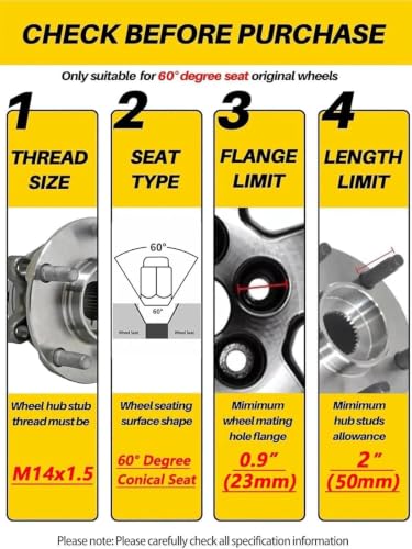 MIKKUPPA M14x1.5 Spline Lug Nuts, Black Closed End Lug Nuts with Socket Key - color: Black, size: M14x1.5, style: 32 PCS - Spline Tuner