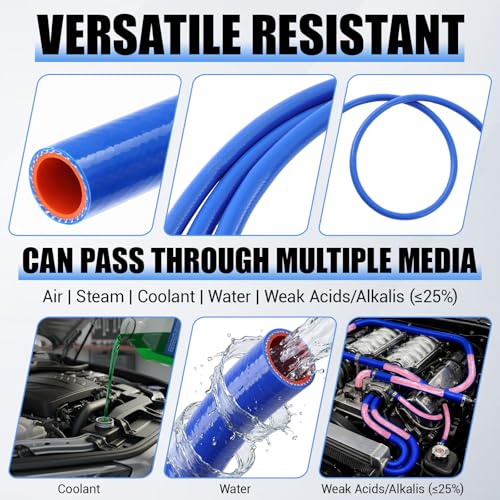 Outus 1-1/4" Id, 25ft Silicone Heater Hose,Coolant Radiator Hose, Blue, 1 - color: Blue, size: 1-1/4" ID, 25ft