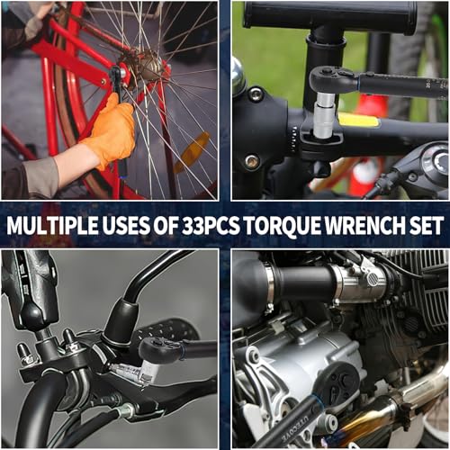 1/4-Inch Drive Click Torque Wrench Set 33Pcs 20-240IN.LB/2.3-27.1Nm - size: 1/4'' DR., style: 20-240IN.LB 33pcs(Blue)