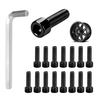 1001-63-B/1001-63GB Center Cap Screws w/Adapter, for Fuel Offroad Wheels - color: Black, Short
