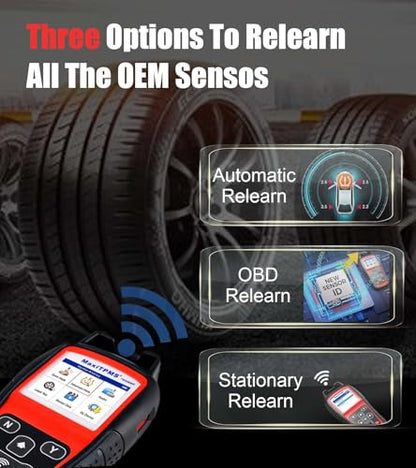 Autel MaxiTPMS TS508WFK-4 TS508WF with 4pcs MX Sensor + 4pcs Metal Valves Upgrade of TS508K TS508 Read Activate Relearn All Known Sensors Detect & Display TPMS System Faults Perform OBDII Relearns
