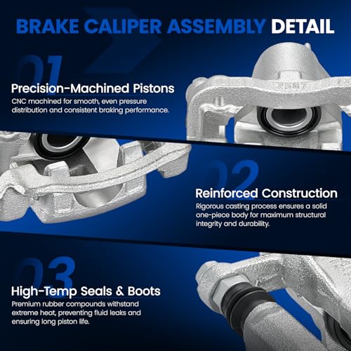 Rear Brake Caliper Assembly for Hyundai Sonata 2008-2010 2.4L L4 GAS - size: Rear [19-B3412A & 19-B3413A]
