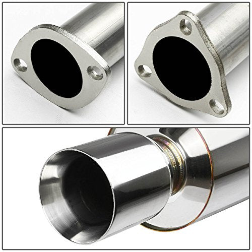Auto Dynasty 4" Cat-Back Exhaust Double Walled Tip System For 92-00 Honda - color: Rolled Tip