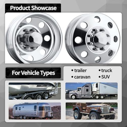 4Pcs 4.9" Trailer Wheel Center Caps for 8 Lug Eagle Alloys Dually - size: 2pcs Front, 2pcs Rear, 4.9 Broe