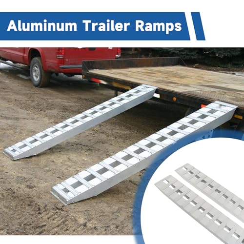 Silscvtt 2 Pcs 60 Inch x 12 Inch Aluminum Trailer Ramps