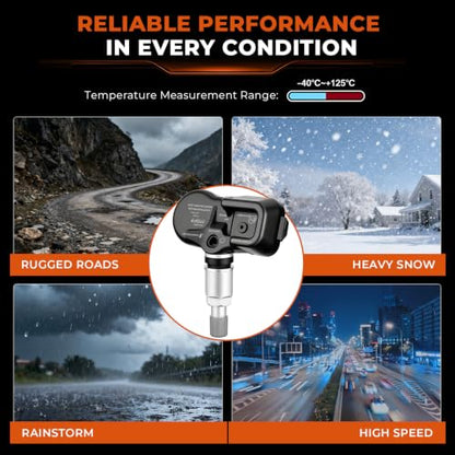 Pre-Programmed TPMS Sensor Fit for Toyota, Set of 4 Tire Pressure Monitor - size: 42a60706030