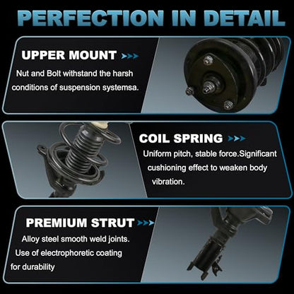 Front and Rear Struts Complete Assembly Compatible with 2001-02 Honda Civic - size: 171433 171434