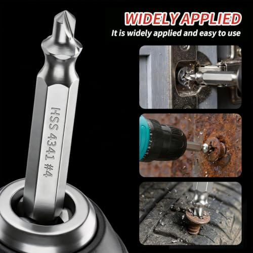 Damaged Screw Extractor Set，6pcs Stripped Screws Nuts Bolts for Removing Rusted and Damaged Hardware, Nuts and Bolts, Drill Bit Tools - color: 6pcs-screw Extractor Set