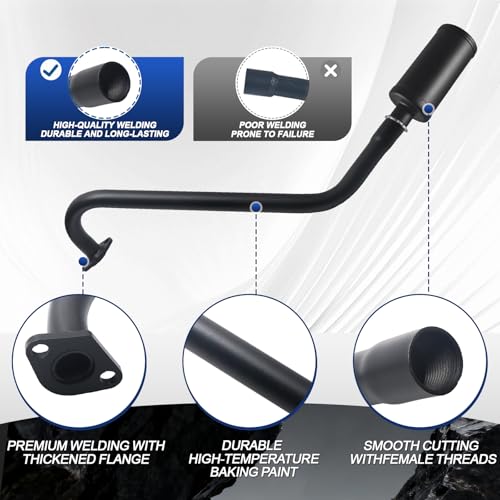 212 Long Exhaust Pipe w Muffler for Coleman CT200U Mini Bike Go Karts parts - size: Long with Muffler