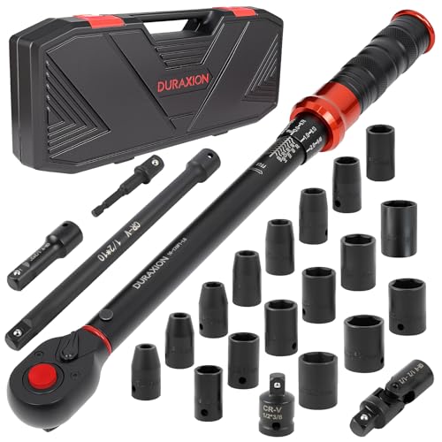23PCS 1/2-Inch Drive Torque Wrench Set, 10-170FT.LB/13.6-230.5Nm