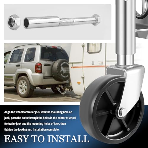 6" Trailer Jack Wheel Replacement, Upgraded Trailer Tongue Jack Wheel