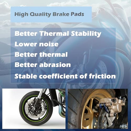 3 Sets Front and Rear Brake Pads FA400 for Harley FXDX Super Glide 2000-2003/FLHR Road King/FLHT Electra Glide 2000-2007/FLHX Street Glide 2000-2007/XL 883 2003/XL 1200 2000-2003