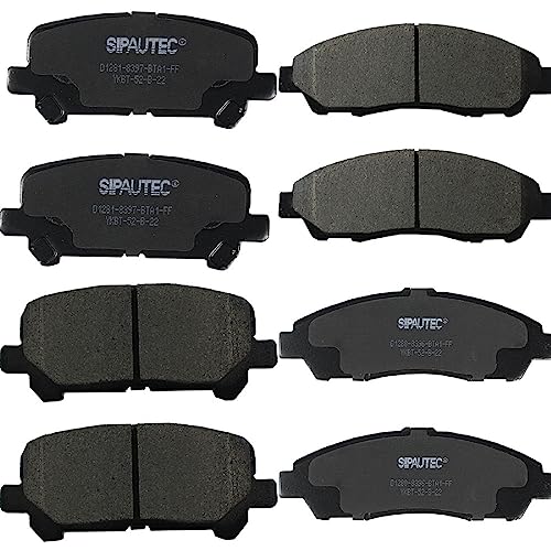 SIPAUTEC-8pcs Front and Rear Ceramic Disc Brake Pads Set Replacement For 2007-2016 Acura MDX All Models - style: PL526CN